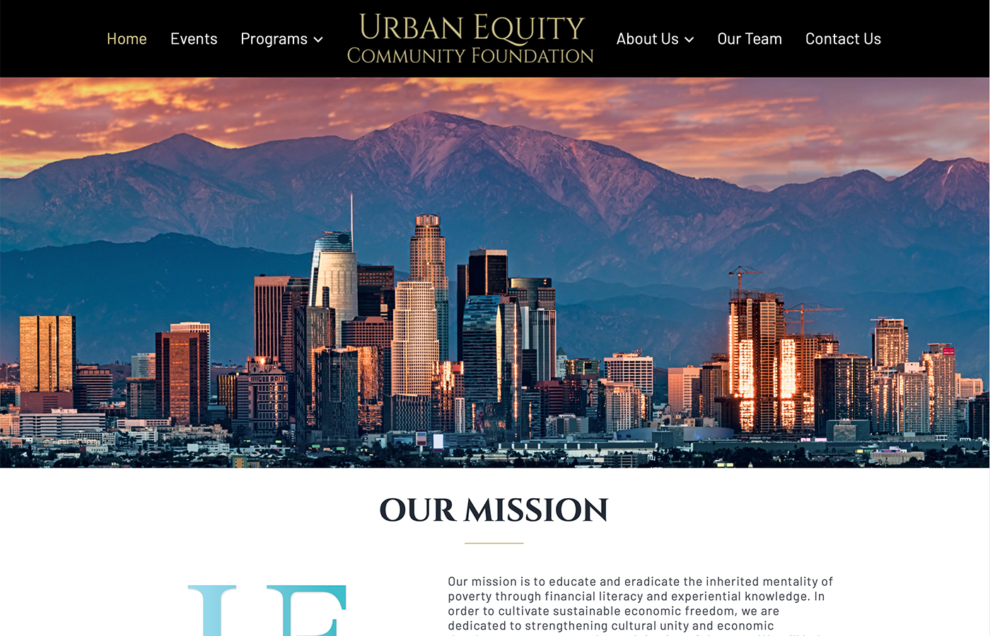 Urban Equity Community Foundation, website design by BURDS NERDS