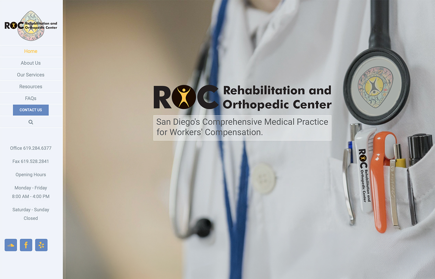 Rehabilitation & Orthopedic Center, website design by BURDS NERDS