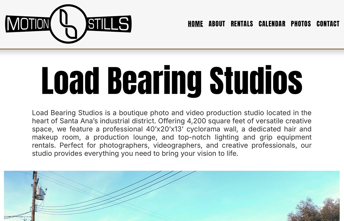 Load Bearing Studios, website design by BURDS NERDS