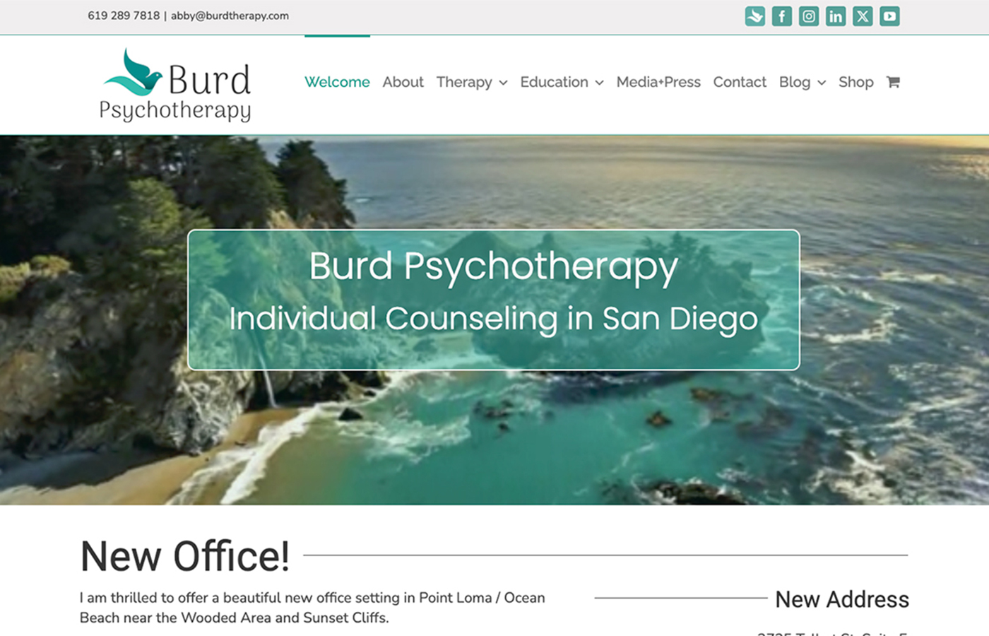 Burd Psychotherapy, website design by BURDS NERDS