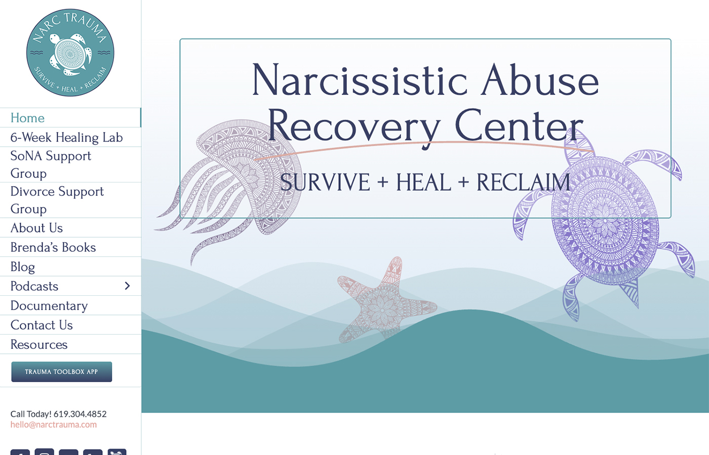 Narcissistic Abuse Recovery Center, website design by BURDS NERDS
