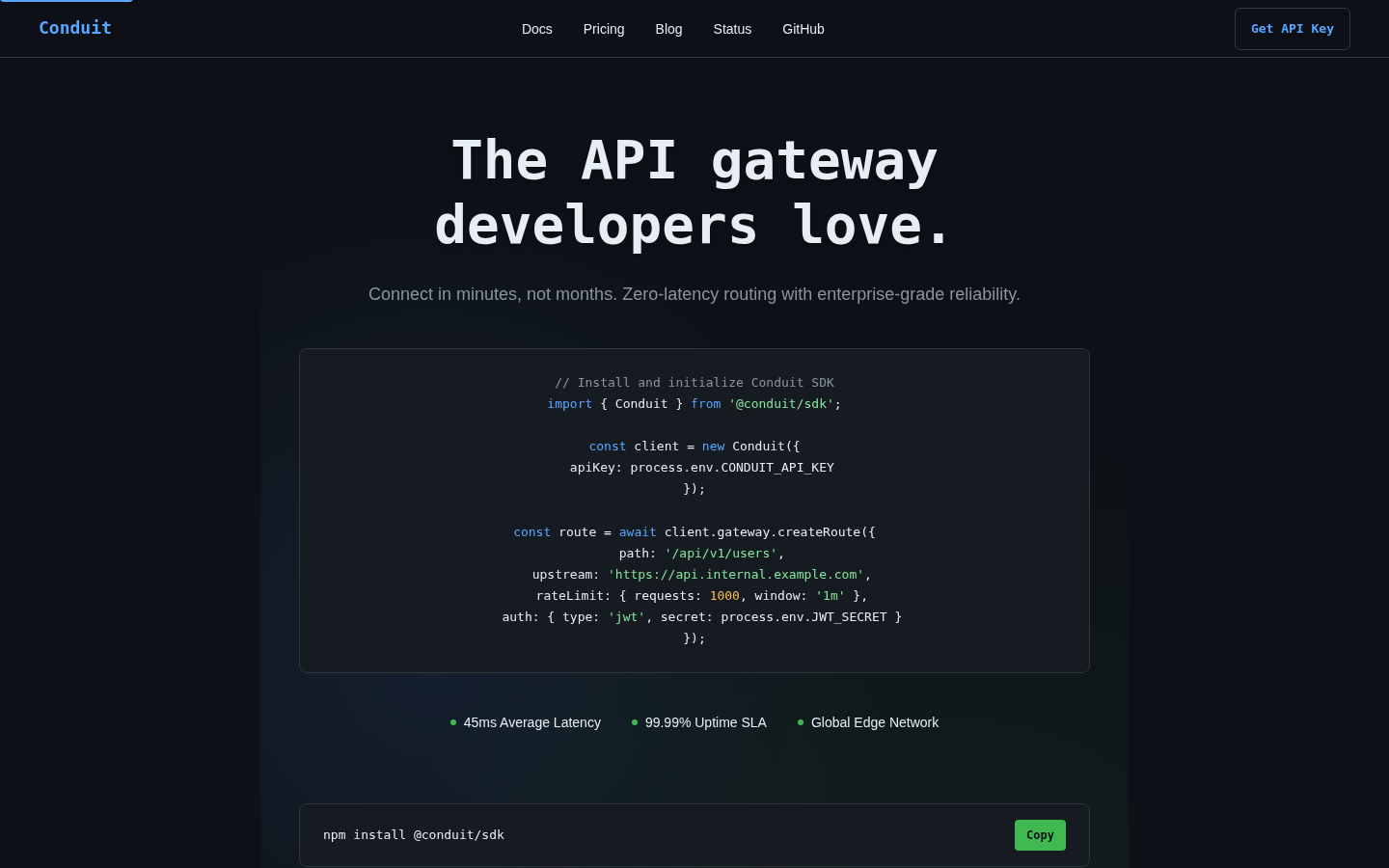 Preview of Conduit template