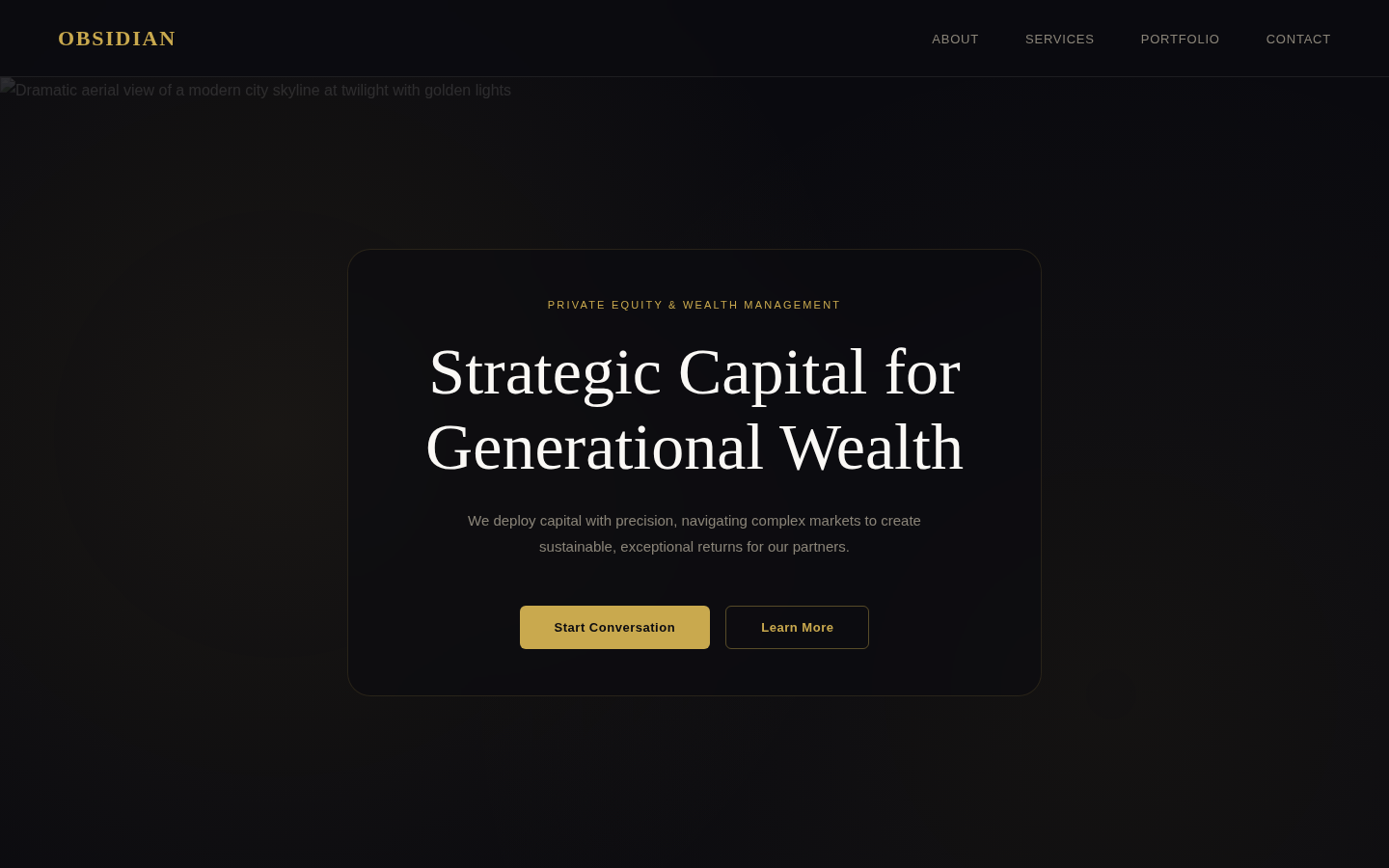 Preview of OBSIDIAN CAPITAL template